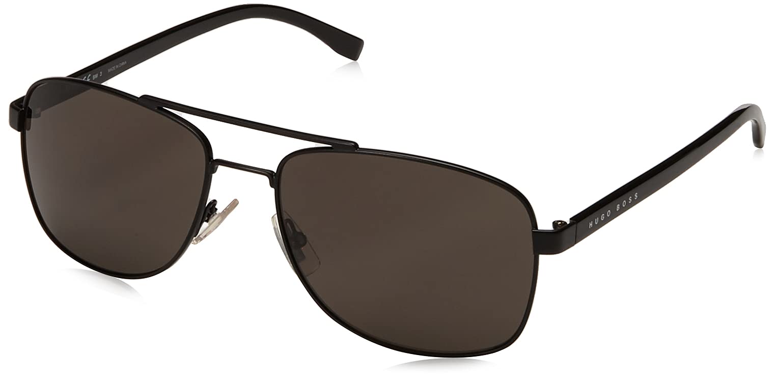 BOSS by Hugo Boss Men's BOSS 0762/S Rectangular Sunglasses, Matte Black, 58mm, 17mm