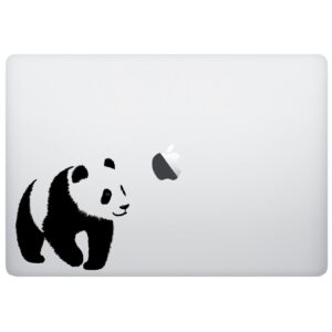 laptop decal - panda bear cute - matte black skins stickers