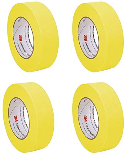 3M 06654 Automotive Refinish YjVuw Masking Tape, 36 mm x 55 m (4 Pack)