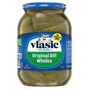 vlasic original dill whole pickles, keto friendly, 6 - 46 fl oz jars