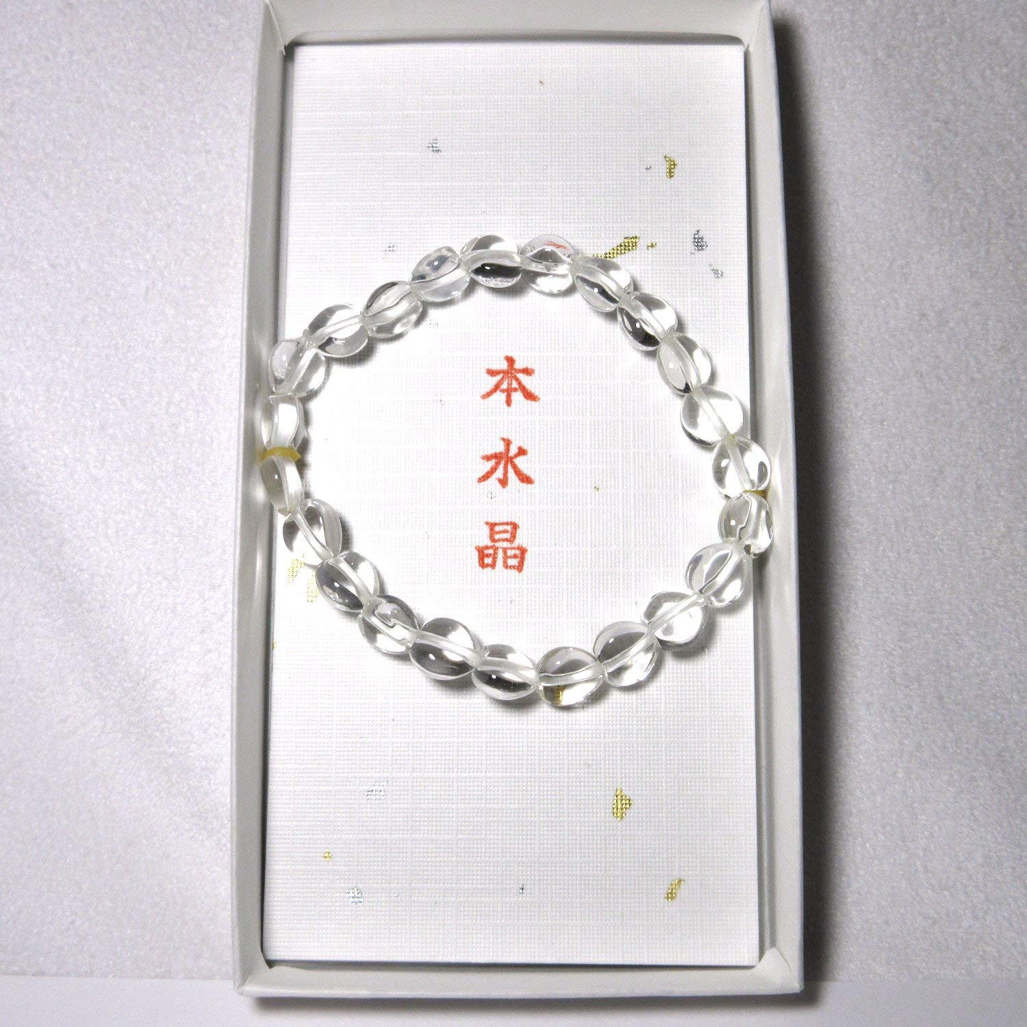 京都あさひ屋 Quartz Crystal Heart beads Bracelet Japanese Juzu Rosary Prayer beads Handmade in Kyoto UDA56