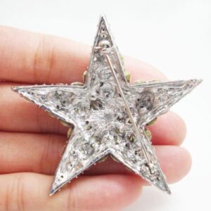 TTjewelry Wedding Bride Austria Crystal Clear Starfish Brooch Pin Bridal Star Jewelry