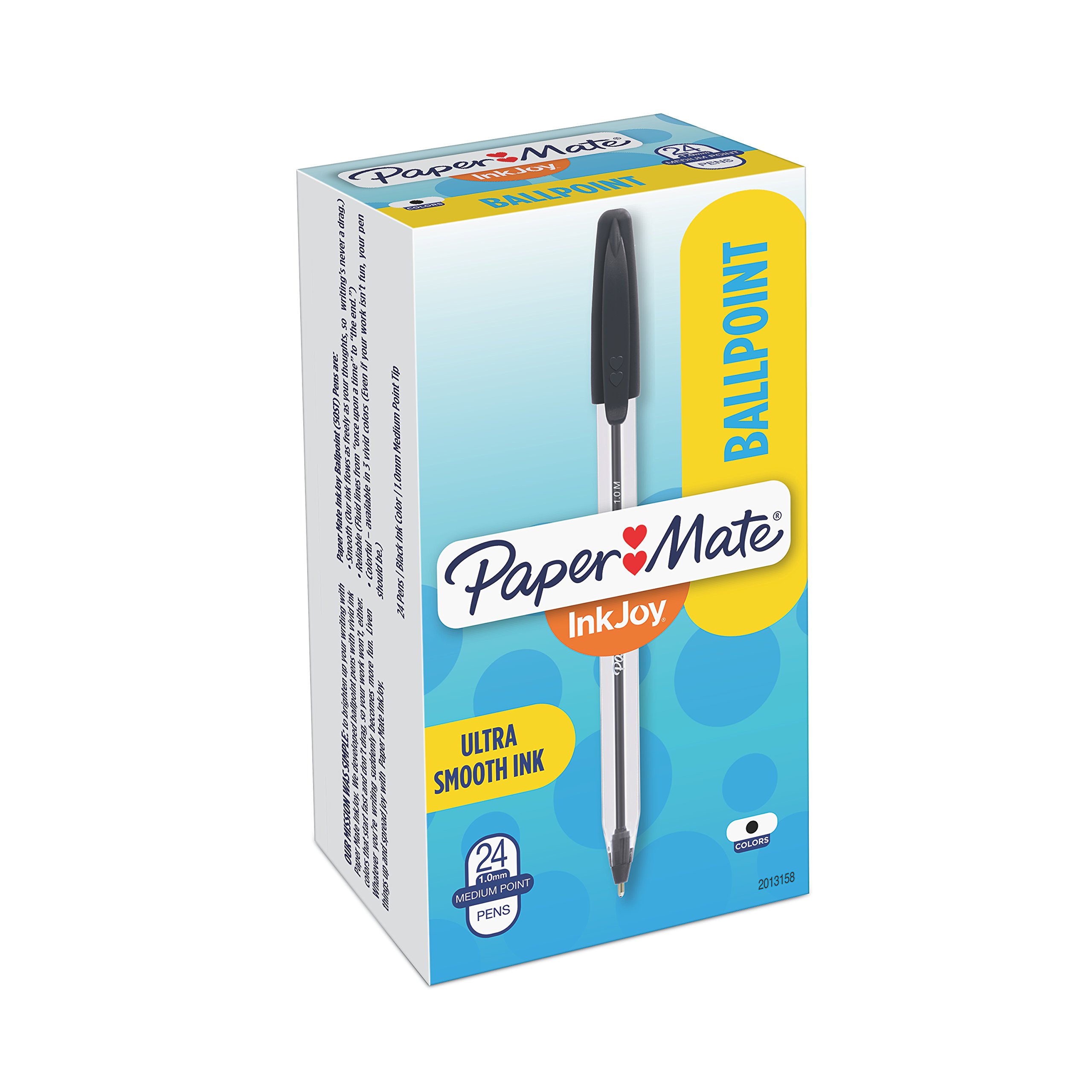 Paper Mate 2013158 InkJoy 50ST Ballpoint Pens, Ultra Smooth Ink, Reliable and Fluid 1.0mm Medium Tip, Pack of 24, Black