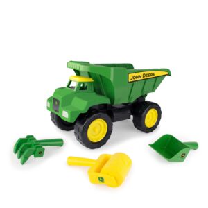 john deere big scoop sandbox dump truck toy with loader - toddler outdoor toys and summer toys - oversized dump truck sandbox toys - kids toys ages 3 years and up