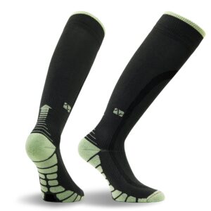 Vitalsox Patented Graduated Compression Socks, Carbon/Lime, Large