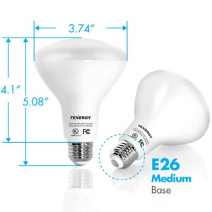 Tenergy Dimmable LED Flood Light Bulbs, 60 Watt Equivalent (8W), Warm White Soft White (2700K), BR30 E26 Medium Standard Base Recessed Light Bulbs for Can Ceiling Light, UL Listed (Pack of 8)