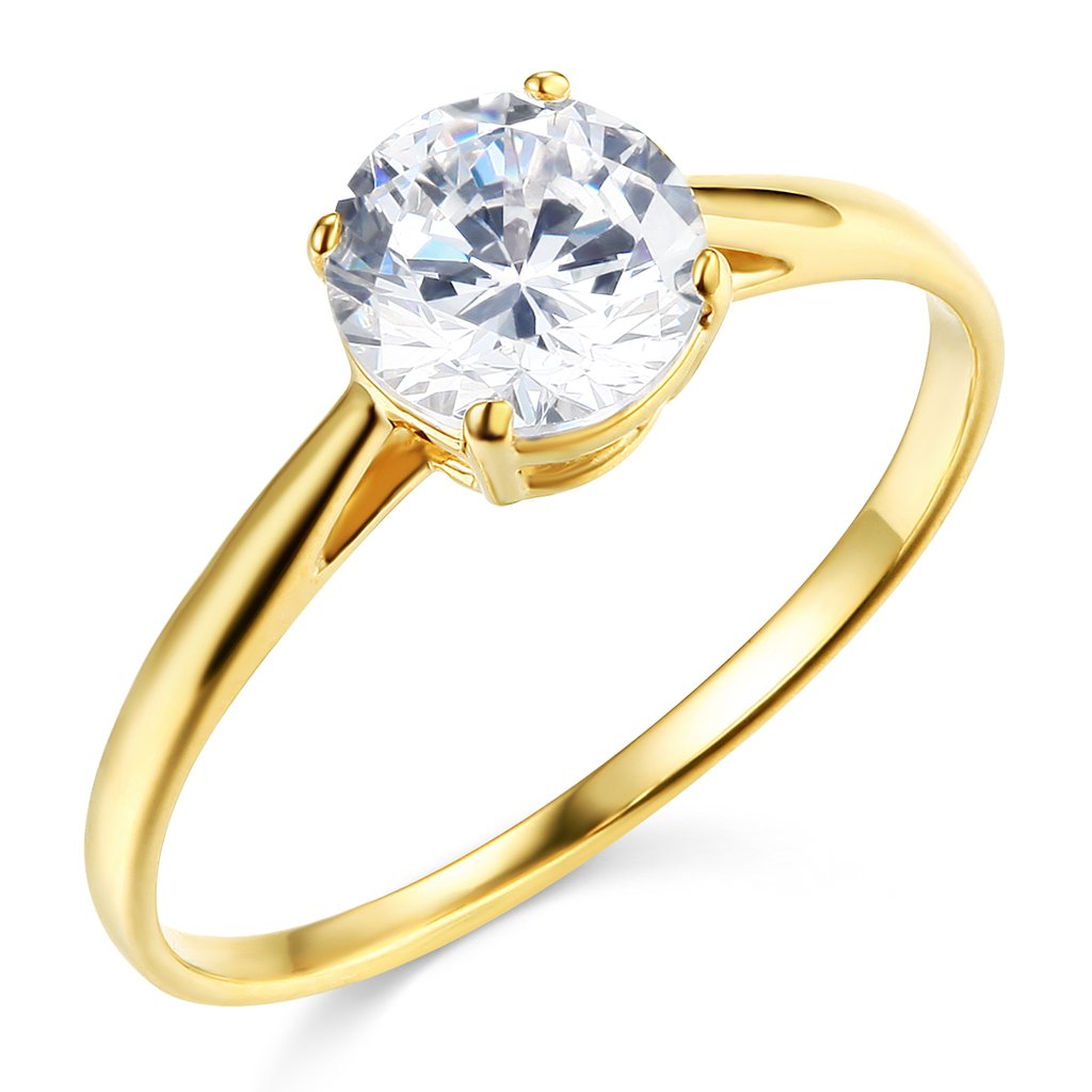 14k Yellow Gold SOLID Wedding Engagement Ring - Size 5.5