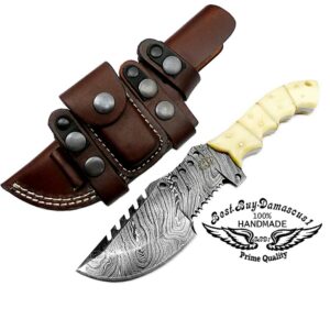 hunting knife Camel Bone 9.5'' Tracker knife Fixed Blade Handmade Damascus Steel Outdoors & Sports Camping Hunting Knife Prime Quality