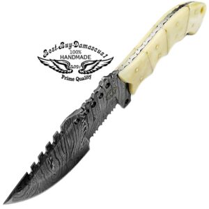 hunting knife Camel Bone 9.5'' Tracker knife Fixed Blade Handmade Damascus Steel Outdoors & Sports Camping Hunting Knife Prime Quality