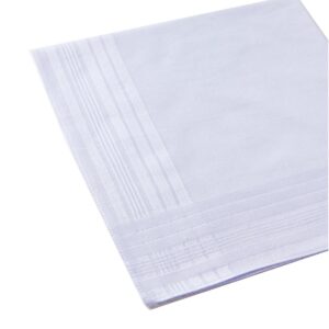 Ricosky Men's Pure White 100% Cotton Handkerchief