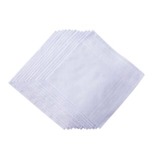 Ricosky Men's Pure White 100% Cotton Handkerchief