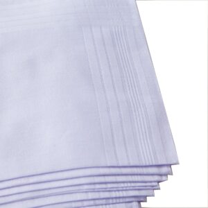 Ricosky Men's Pure White 100% Cotton Handkerchief