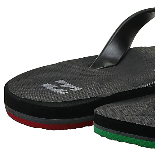 Billabong Men's All Day Logo Sandal Flip Flop, Rasta, 8 Regular US