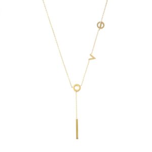 lureme women's stainless steel love y shaped necklace circle lariat necklace (nl005577-2)