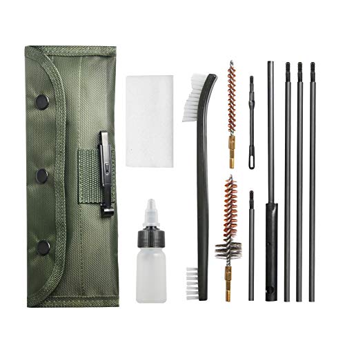 Gun Cleaning Kit Set Brushes Cleaner Set Tools Universal Butt Stock for 5.56mm, 20-25 Caliber Rifle Pistol Shotgun