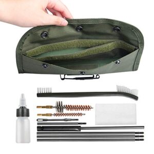 Gun Cleaning Kit Set Brushes Cleaner Set Tools Universal Butt Stock for 5.56mm, 20-25 Caliber Rifle Pistol Shotgun