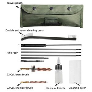 Gun Cleaning Kit Set Brushes Cleaner Set Tools Universal Butt Stock for 5.56mm, 20-25 Caliber Rifle Pistol Shotgun