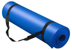 bojing yoga mat, thick nbr, multipurpose, multicolor optional, with carrying bag and strap, blue