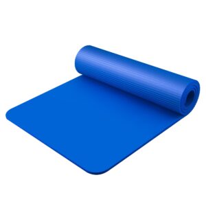 Bojing Yoga Mat, Thick NBR, Multipurpose, Multicolor Optional, with Carrying Bag and Strap, Blue