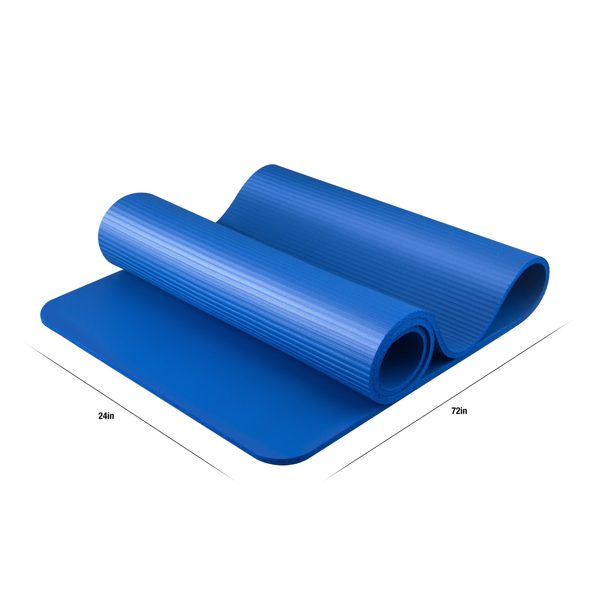 Bojing Yoga Mat, Thick NBR, Multipurpose, Multicolor Optional, with Carrying Bag and Strap, Blue