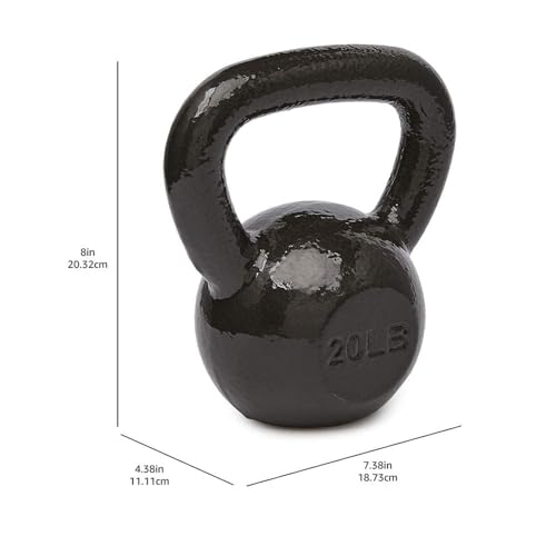 Amazon Basics Cast Iron Kettlebell, 20 pound, Black