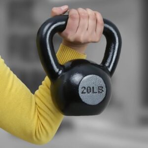 Amazon Basics Cast Iron Kettlebell, 20 pound, Black