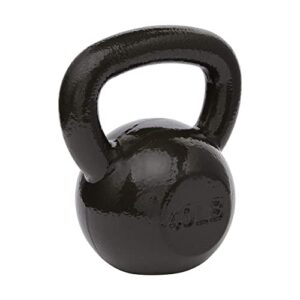 amazon basics cast iron kettlebell, 40 pounds, black