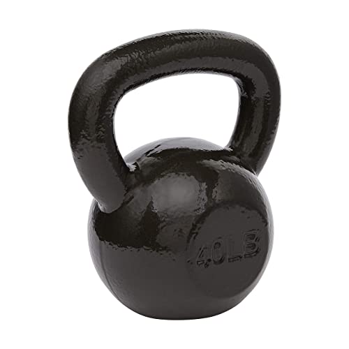 Amazon Basics Cast Iron Kettlebell, 40 pounds, Black