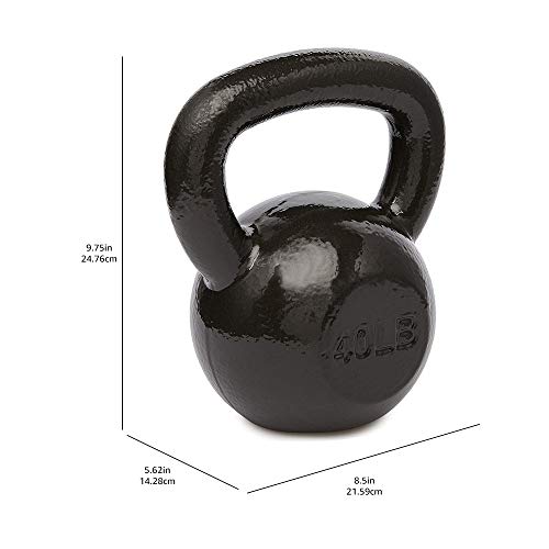 Amazon Basics Cast Iron Kettlebell, 40 pounds, Black