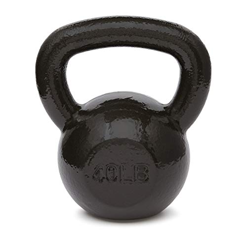 Amazon Basics Cast Iron Kettlebell, 40 pounds, Black