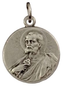 i g j saint peter the apostle silver medal - the patron saints medals