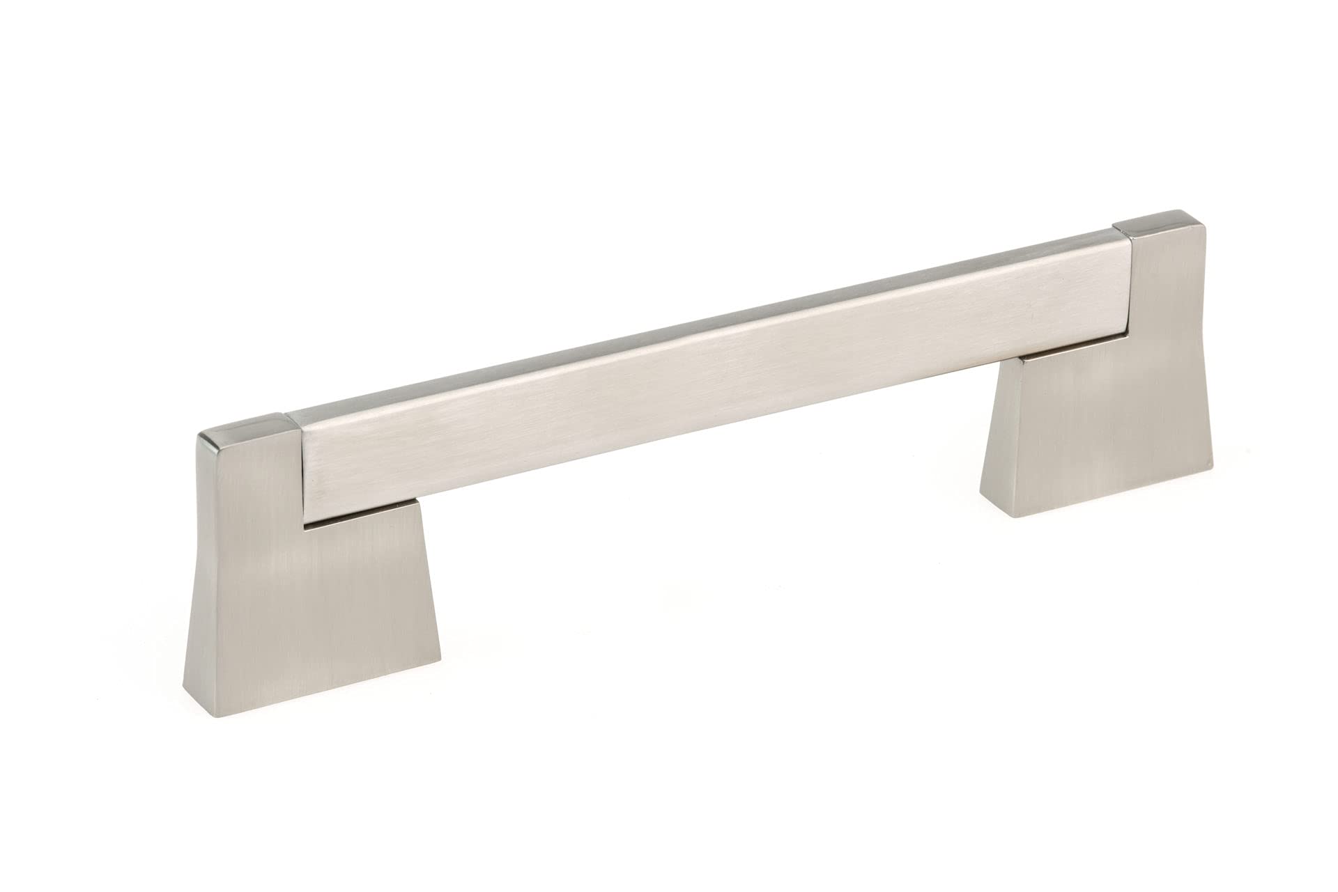 Richelieu Hardware BP8727128195 Manhattan Collection 5 1/16-inch (128 mm) Center-to-Center Brushed Nickel Modern Rectangular Cabinet and Drawer Pull Handle for Kitchen, Bathroom, and Furniture