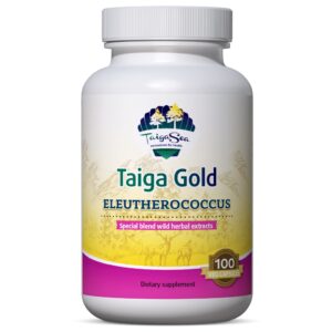 TAIGASEA Wild Eleuthero Root Extract, Herbal Extract Blend with Eleutherococcus for Immunity and Physical Shape, Stamina and Endurance, 100 Vegeterian Capsules