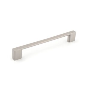 richelieu hardware h8310128bnt 5 1/16-inch (128 mm) center-to-center brushed nickel modern cabinet and drawer pull handle for kitchen, bathroom, and furniture