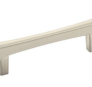 Richelieu Hardware BP722796195 Westmount Collection 3 3/4-inch (96 mm) Center-to-Center Brushed Nickel Transitional Rectangular Cabinet and Drawer Bar Pull Handle for Kitchen, Bathroom, and Furniture