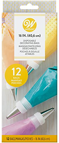 Wilton Disposable Decorating Bags Bundle - Perfect Piping Bags for Cake Decorating, Icing Cookies, Candy Making and Filling, 16-Inch, 12-Count, Pack of 4