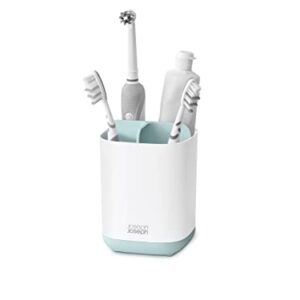 Joseph Joseph 70500 EasyStore Toothbrush Holder Bathroom Storage Organizer Caddy, Small, Blue