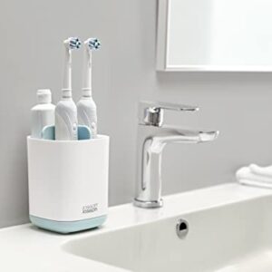 Joseph Joseph 70500 EasyStore Toothbrush Holder Bathroom Storage Organizer Caddy, Small, Blue