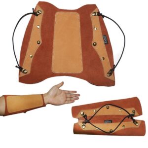 toparchery leather arm guard forearm protector gear traditonal recurve compound bow hunting shooting brown