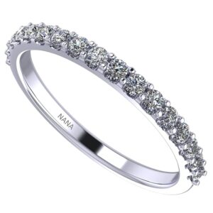 nana jewels womens pure brilliance zirconia wedding band cz ring - platinum plated silver, size 7