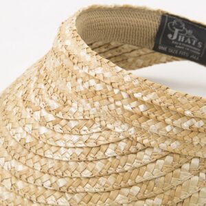 Jacobson Straw Hat - Slip On Braid Visor,Tan,Adult