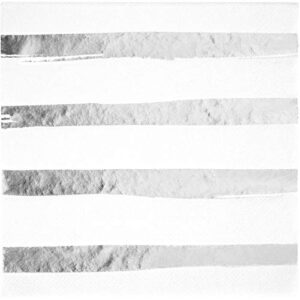 Creative Converting White & Silver Foil Stamp Luncheon Napkins, Multicolor