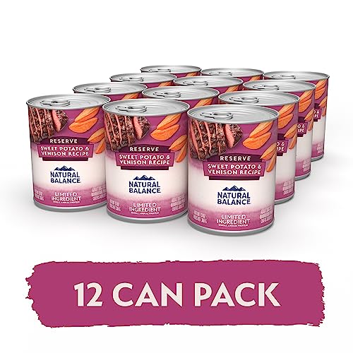 Natural Balance Limited Ingredient Adult Grain-Free Wet Canned Dog Food, Reserve Sweet Potato & Venison Recipe, 13 Ounce (Pack of 12)