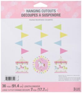 creative converting carousel string decoration hanging cutouts, multicolor