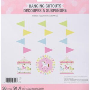 Creative Converting Carousel String Decoration Hanging Cutouts, Multicolor