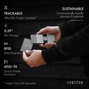 Ekster Aluminum Cardholder Wallet for Men | Metal Wallets with RFID Blocking Layer | Slim & Minimalist Aluminum Wallet with Push Button for Quick Card Access (Space Grey)