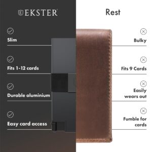 Ekster Aluminum Cardholder Wallet for Men | Metal Wallets with RFID Blocking Layer | Slim & Minimalist Aluminum Wallet with Push Button for Quick Card Access (Space Grey)