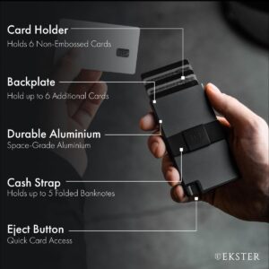 Ekster Aluminum Cardholder Wallet for Men | Metal Wallets with RFID Blocking Layer | Slim & Minimalist Aluminum Wallet with Push Button for Quick Card Access (Space Grey)