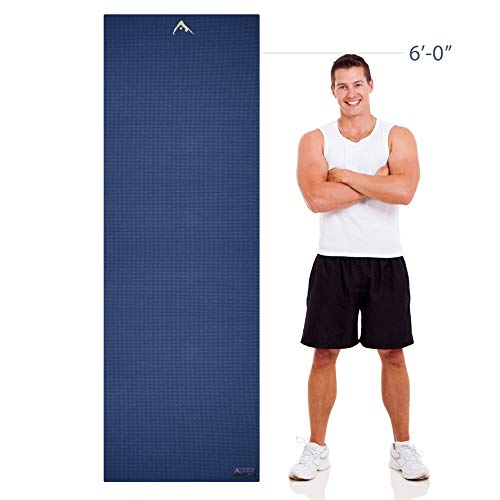 AURORAE ULTRA Extra Long 78" Extra Wide 26" Yoga Mat. Slip Free Rosin & Carry Strap included