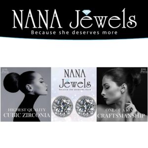 NANA Jewels Womens 925 Sterling Silver 7.5mm-3.00ct Rhodium Plated, Hypoallergenic Round Halo Stud Earring